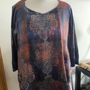 One World Crushed Velvet Style Top 2X